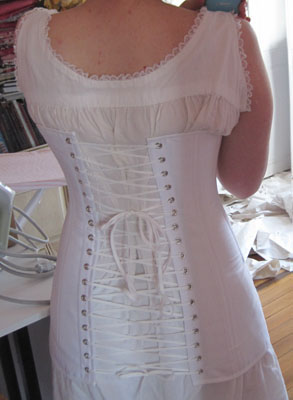 Finished corset, back view