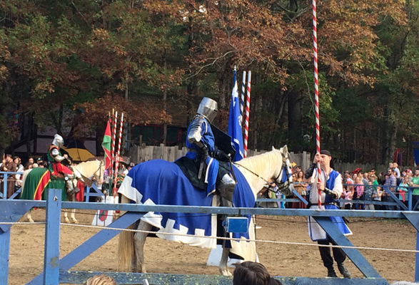 Scottish knight at King Richard's Faire in Carver