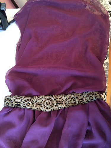Vintage or antique beaded belt and 1920s silk dress