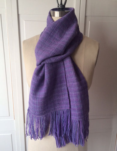 Plain weave rigid heddle woven scarf in Knit Picks Stroll Tonal
