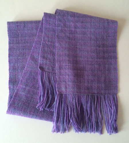 Plain weave rigid heddle woven scarf in Knit Picks Stroll Tonal