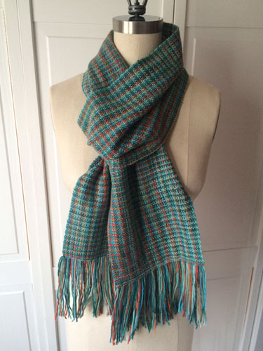 Plain weave rigid heddle woven scarf in Knit Picks Stroll Hand-Painted
