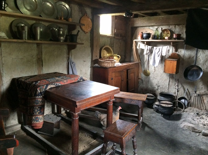 Interior of a house at Plimoth Plantation