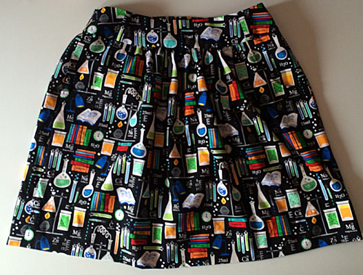 Simplicity 2226 skirt with science theme