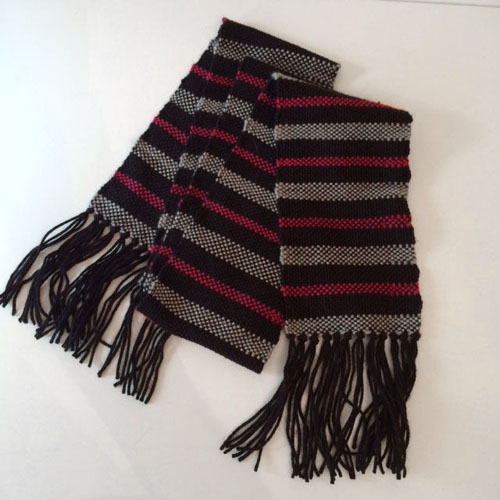First scarf made on Kromski harp loom